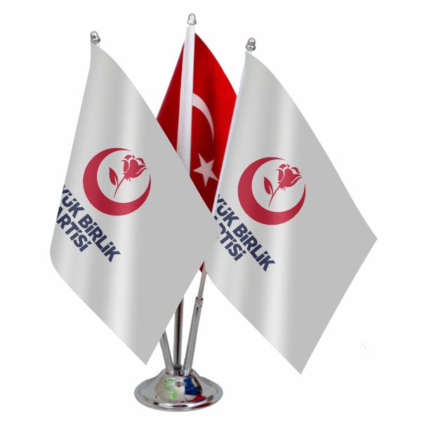 BBP B�y�k Birlik Partisi Logolu ��l� Masa Bayra��