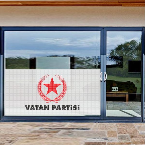 Beyaz Vatan Partisi Cam Sticker Etiket Beyaz Vatan Partisi Cam Yap��kan� Beyaz Vatan Partisi Cam Yaz�s�