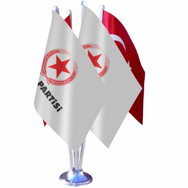 Beyaz Vatan Partisi D�rtl� �zel Masa Bayra��