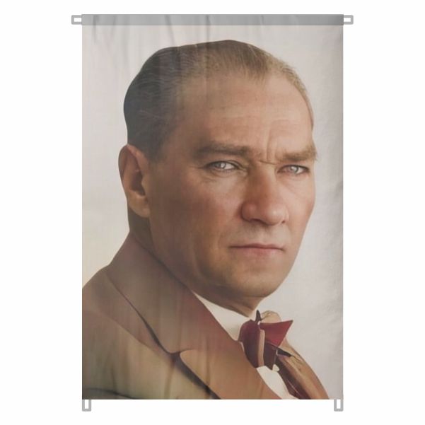 Bez Atat�rk Posteri B�y�k Atat�rk Portresi Bina Boyu Atat�rk Portresi Ge�mi�ten G�n�m�ze Milli Ruh No 44
