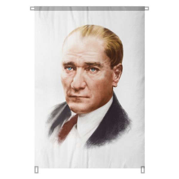 Bez Atat�rk Posteri B�y�k Atat�rk Portresi Bina Boyu Atat�rk Portresi Ge�mi�ten G�n�m�ze Milli Ruh No 74