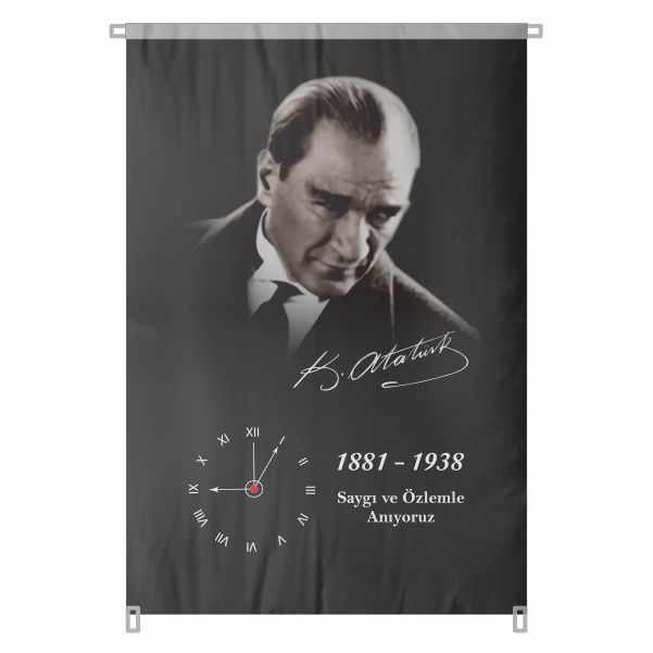 Bez Atat�rk Posteri B�y�k Atat�rk Portresi Bina Boyu Atat�rk Portresi T�rk Milletinin Onur Abidesi No 14