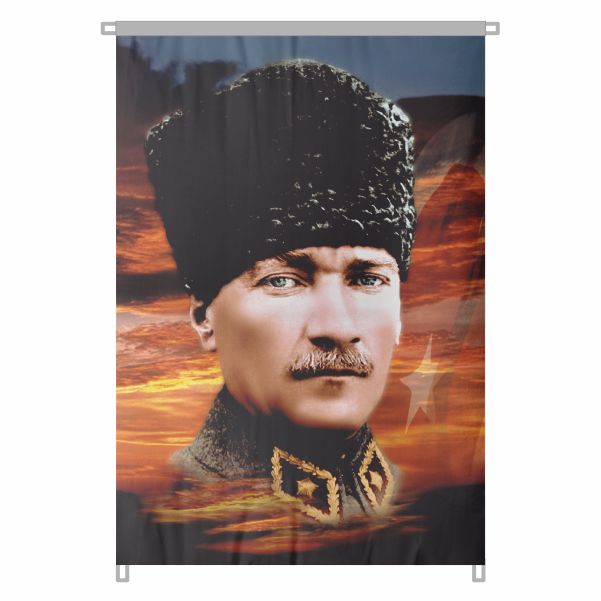 Bez Atat�rk Posteri B�y�k Atat�rk Portresi Bina Boyu Atat�rk Portresi T�rk Milletinin Onur Abidesi No 26