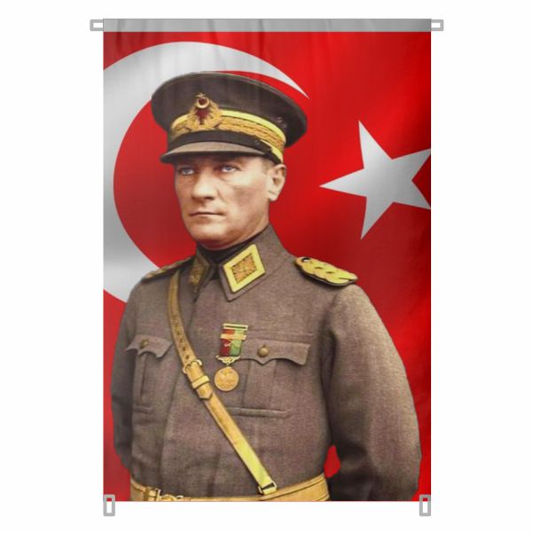 Bez Atat�rk Posteri B�y�k Atat�rk Portresi Bina Boyu Atat�rk Portresi Ulusal Kurtulu�un Sembol� No 53