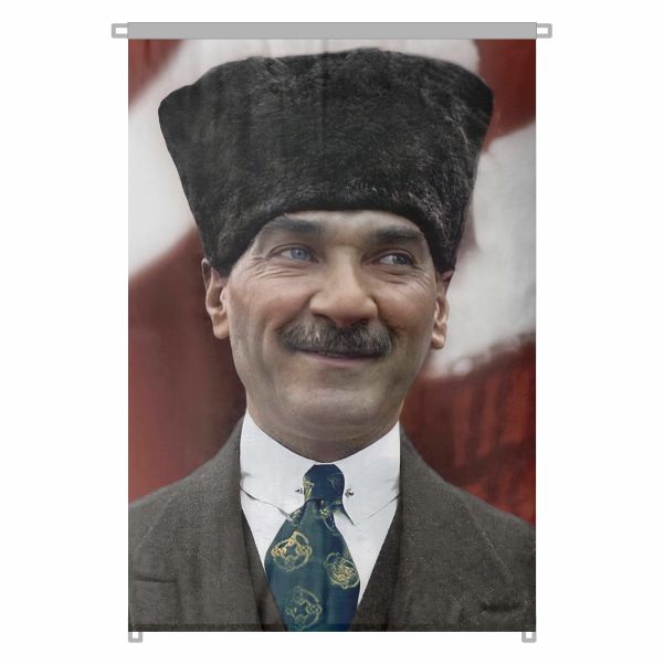 Bez Atat�rk Posteri B�y�k Atat�rk Portresi Bina Boyu Atat�rk Posteri Cumhuriyetin Mimar� No 49