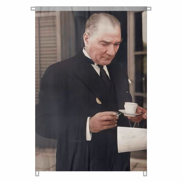 Bez Atat�rk Posteri B�y�k Atat�rk Portresi Bina Boyu Atat�rk Posteri Ge�mi�ten G�n�m�ze Milli Ruh No 64