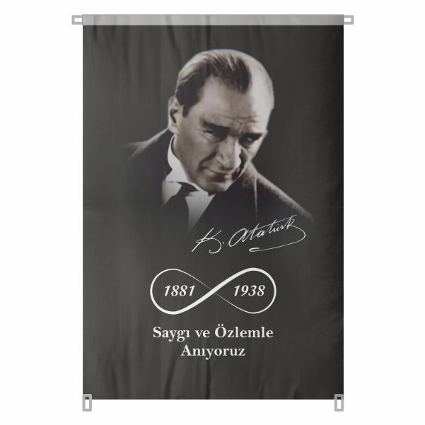 Bez Atat�rk Posteri B�y�k Atat�rk Portresi Bina Boyu Atat�rk Posteri Gelece�i �ekillendiren De�erler No 13