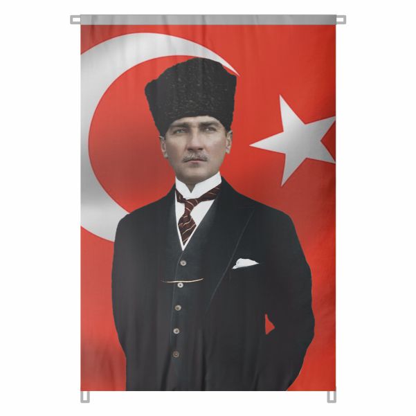 Bez Atat�rk Posteri B�y�k Atat�rk Portresi Bina Boyu Atat�rk Posteri Gelece�i �ekillendiren De�erler No 25