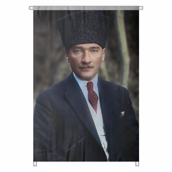 Bez Atat�rk Posteri B�y�k Atat�rk Portresi Bina Boyu Atat�rk Posteri Gelece�i �ekillendiren De�erler No 55