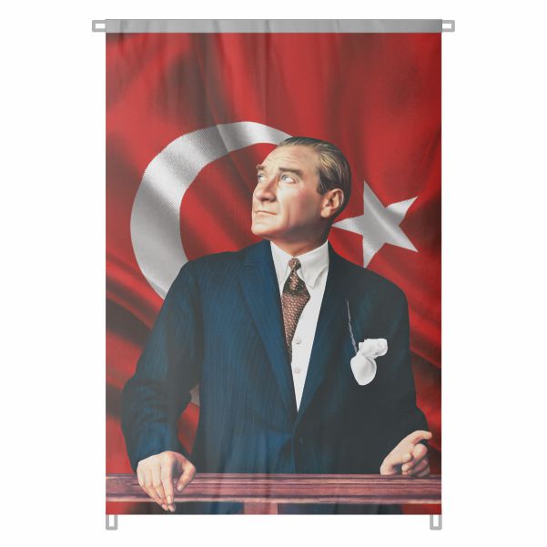 Bez Atat�rk Posteri B�y�k Atat�rk Portresi Bina Boyu Atat�rk Posteri Modern T�rkiye nin Simgesi No 22