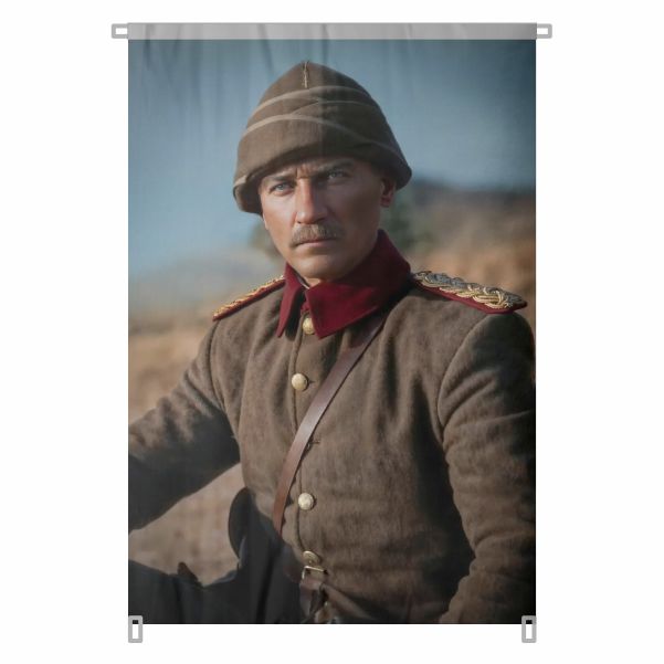 Bez Atat�rk Posteri B�y�k Atat�rk Portresi Bina Boyu Atat�rk Posteri T�rk Milletinin Onur Abidesi No 76