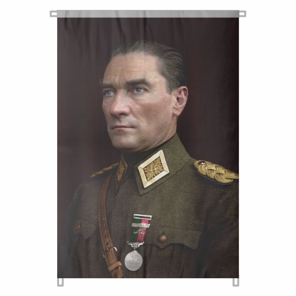 Bez Atat�rk Posteri B�y�k Atat�rk Portresi Bina Boyu Atat�rk Posteri T�rkiye nin Gelece�ini �ekillendiren De�erler No 19