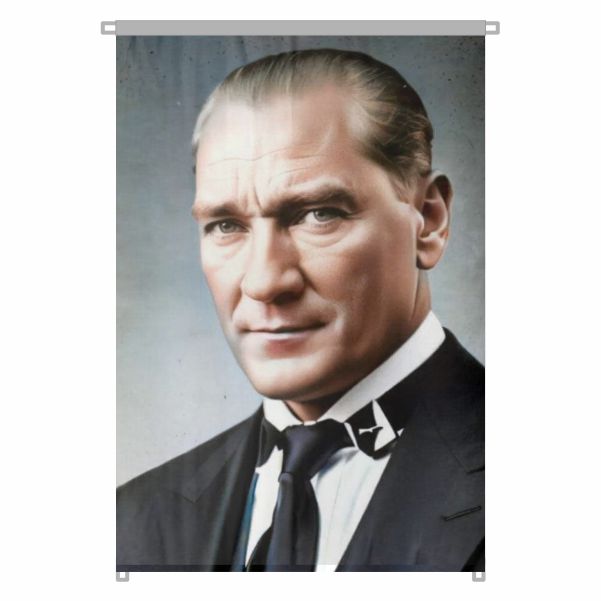 Bez Atat�rk Posteri B�y�k Atat�rk Portresi Bina Boyu Atat�rk Posterleri Cumhuriyetin Mimar� No 39
