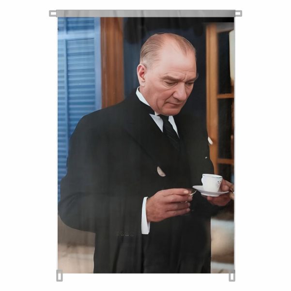 Bez Atat�rk Posteri B�y�k Atat�rk Portresi Bina Boyu Atat�rk Posterleri Gelece�e I��k Tutuyor No 3