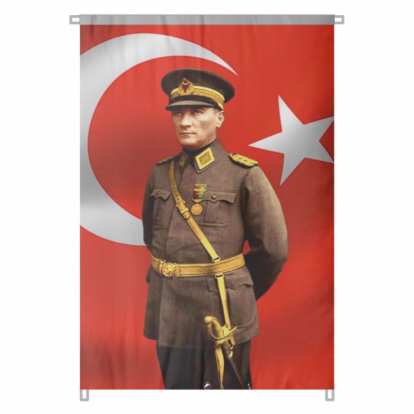 Bez Atat�rk Posteri B�y�k Atat�rk Portresi Bina Boyu Cumhuriyetin I����nda Atat�rk Portreleri No 5