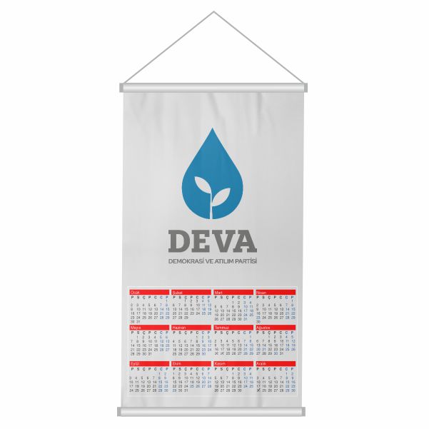 Demokrasi ve At�l�m Partisi Bez Takvim Dijital Bask� Demokrasi ve At�l�m Partisi Duvar Takvim