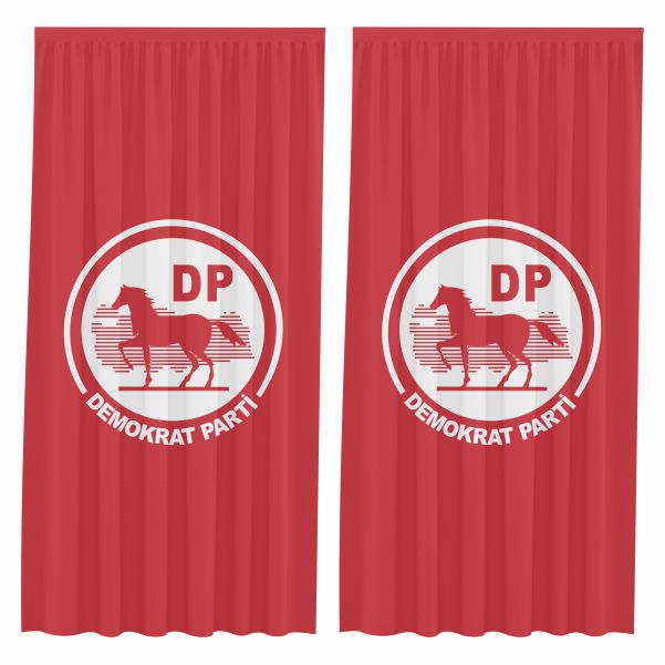 Demokrat Parti K�rm�z� Bask�l� G�ne�lik Perdeler