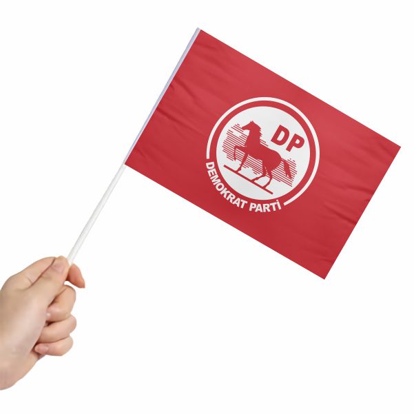 Demokrat Parti K�rm�z� Sopal� Bayrak ve Flamalar
