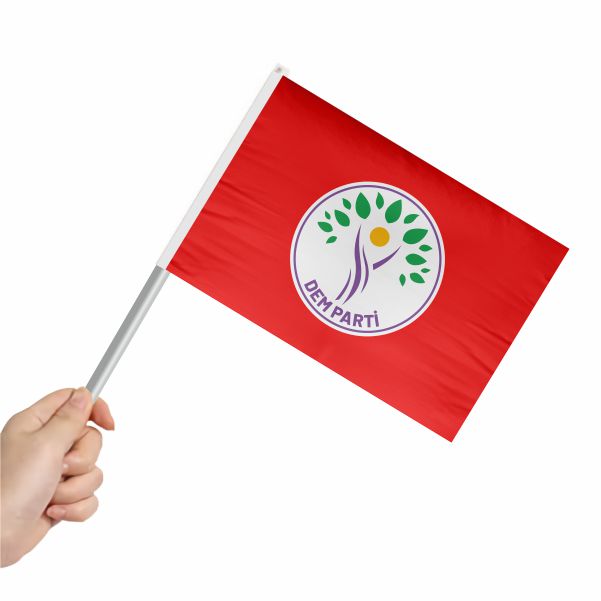 K�rm�z� Dem Parti Sopal� Bayrak ve Flamalar