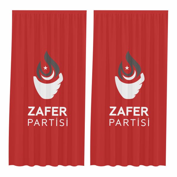 K�rm�z� Zafer Partisi Bask�l� G�ne�lik Perdeler