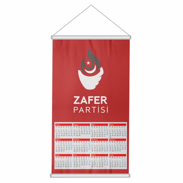 K�rm�z� Zafer Partisi Bez Takvim Dijital Bask� K�rm�z� Zafer Partisi Duvar Takvim