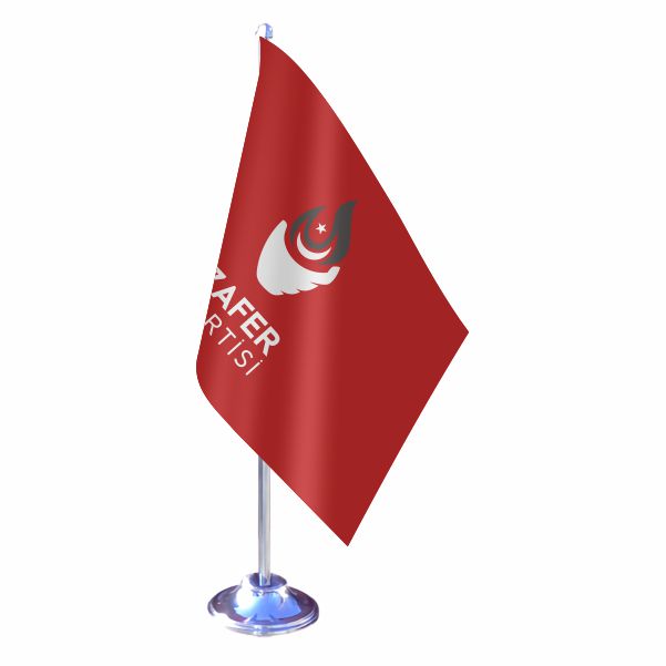 K�rm�z� Zafer Partisi Tekli Masa Bayra��