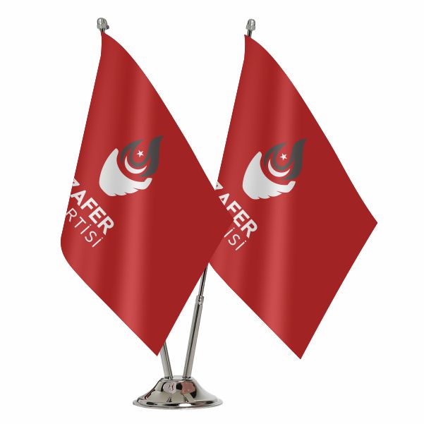 K�rm�z� Zafer Partisi �kili Masa Bayra��