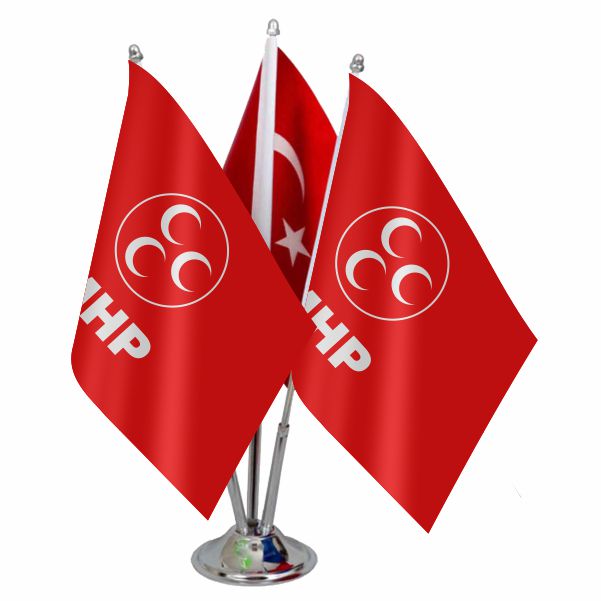 Milliyet�i Hareket Partisi Logolu ��l� Masa Bayra��