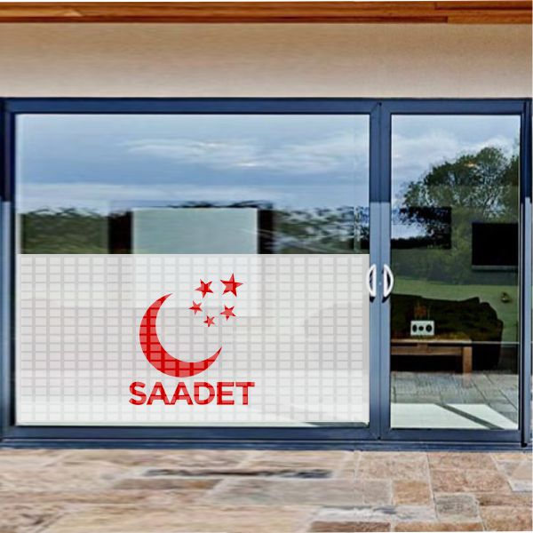 Saadet Partisi Cam Sticker Etiket Saadet Partisi Cam Yap��kan� Saadet Partisi Cam Yaz�s�