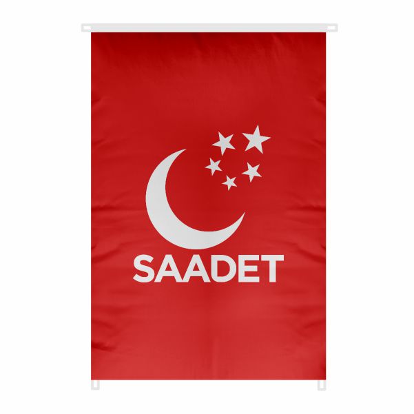 Saadet Partisi K�rm�z� Bina Boyu Bayraklar