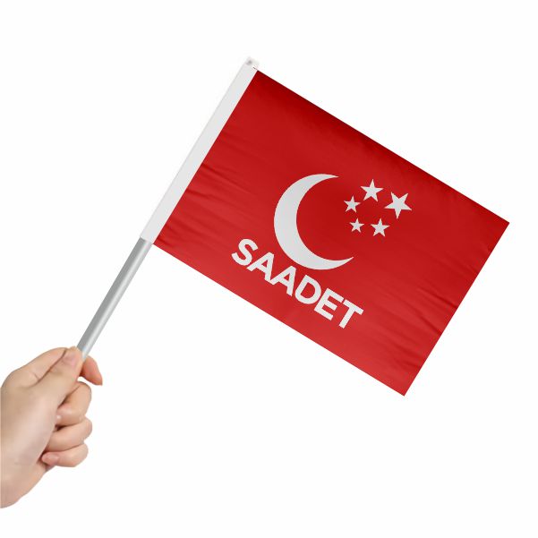 Saadet Partisi K�rm�z� Sopal� Bayrak ve Flamalar