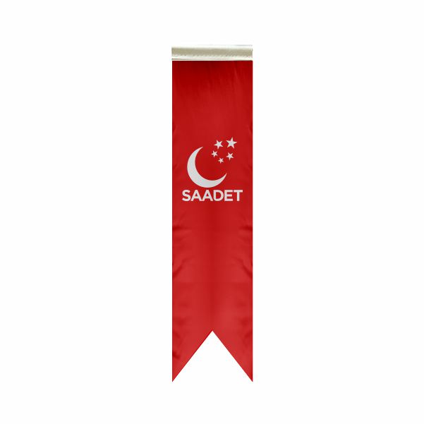 Saadet Partisi K�rm�z� �zel Logolu Masa Bayra��