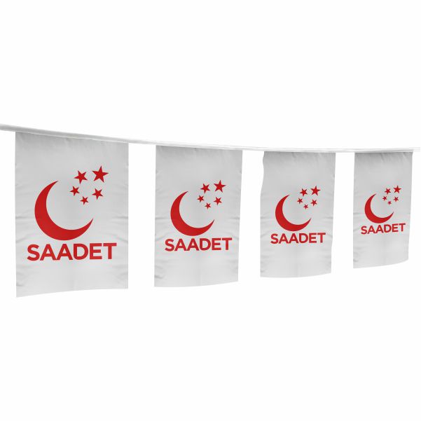 Saadet Partisi �pe Dizili Flamalar ve Bayraklar