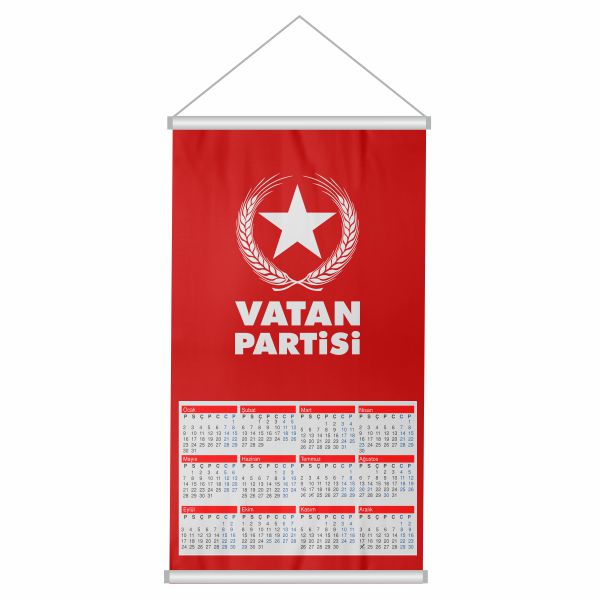 Vatan Partisi Bez Takvim Dijital Bask� Vatan Partisi Duvar Takvim