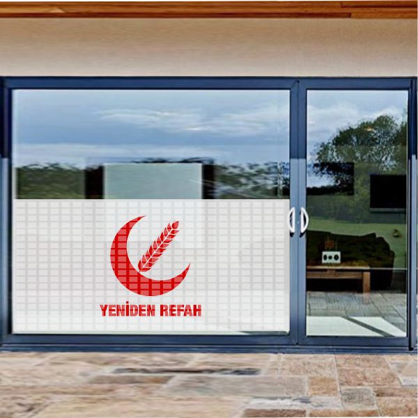 Yeniden Refah Cam Sticker Etiket Yeniden Refah Cam Yap��kan� Yeniden Refah Cam Yaz�s�