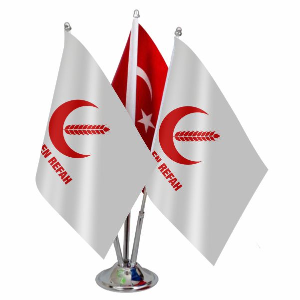 Yeniden Refah Logolu ��l� Masa Bayra��