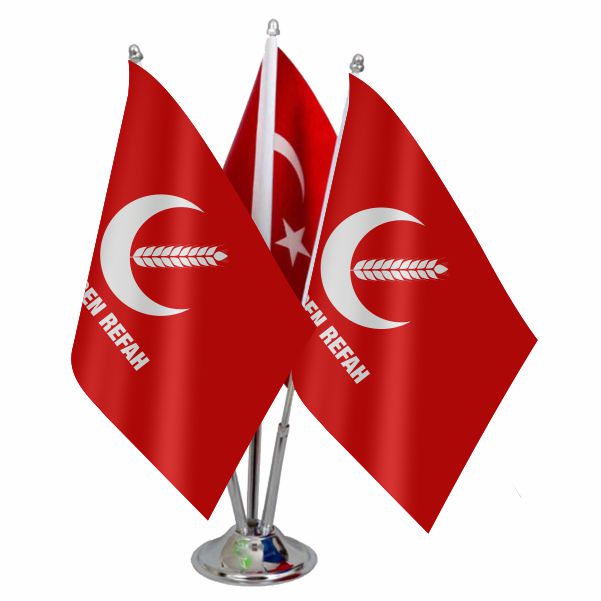 Yeniden Refah Partisi Logolu ��l� Masa Bayra��
