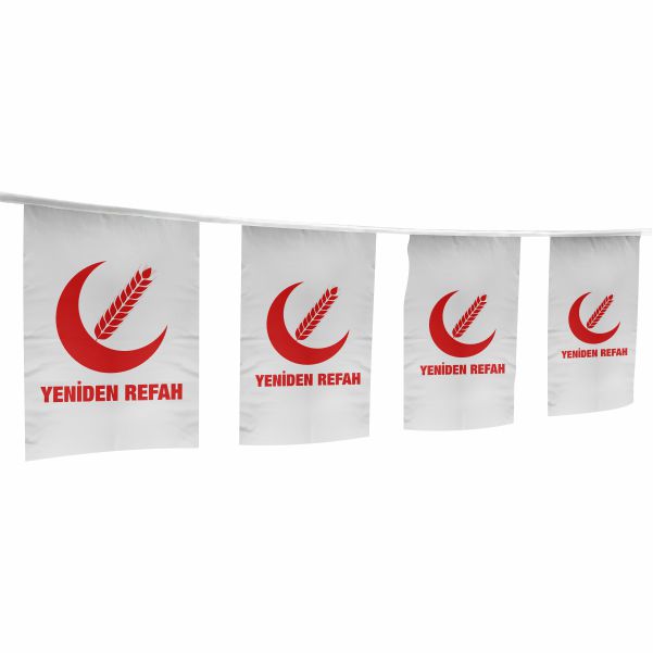Yeniden Refah �pe Dizili Flamalar ve Bayraklar