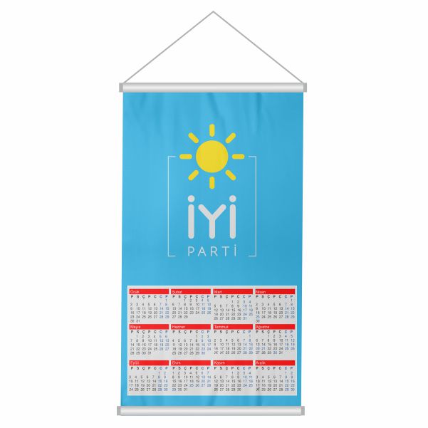 iyi Parti Mavi Bez Takvim Dijital Bask� iyi Parti Mavi Duvar Takvim