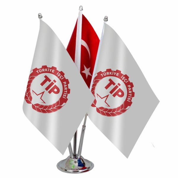 ��l� Tip Partisi Logolu Masa Bayra��